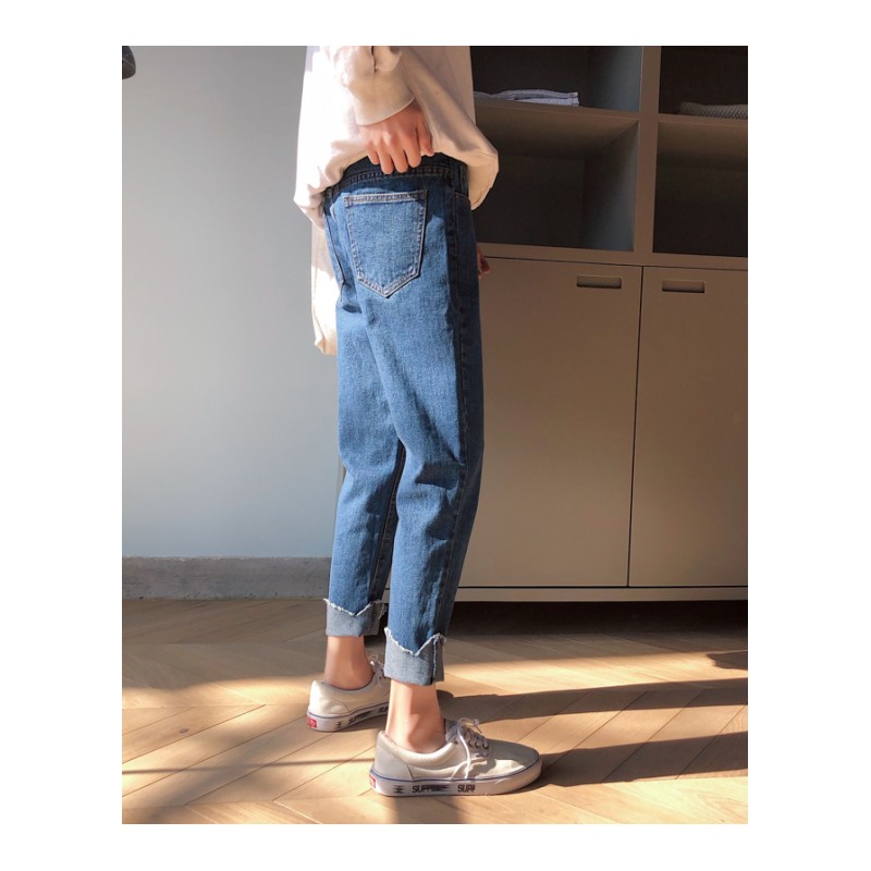 2018新款时尚个性九分裤男修身韩版休闲牛仔裤夏款学生百搭9分裤