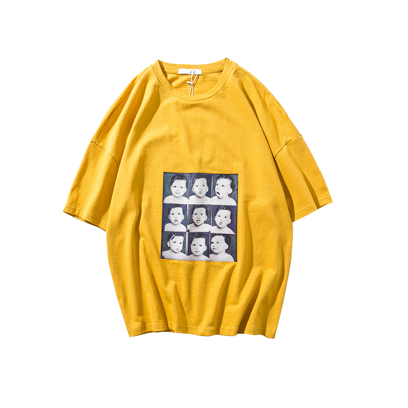 2018原宿风男衣服潮韩版bf宽松学生男士短袖T恤夏装休闲体恤衫