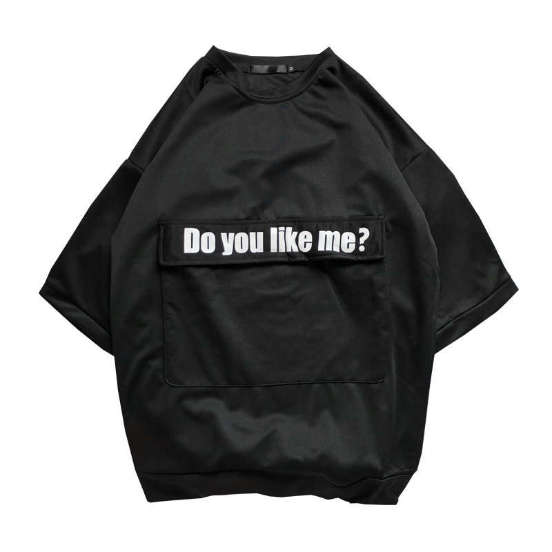 夏款新款男士短袖T恤韩版bf宽松文字印花半袖时尚圆领大码体恤衫