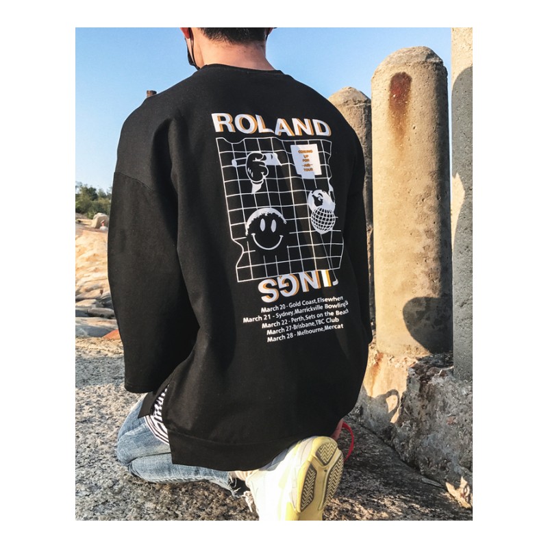 夏款新款2018男士七分短袖假两件T恤韩版潮学生宽松半袖体恤衣服