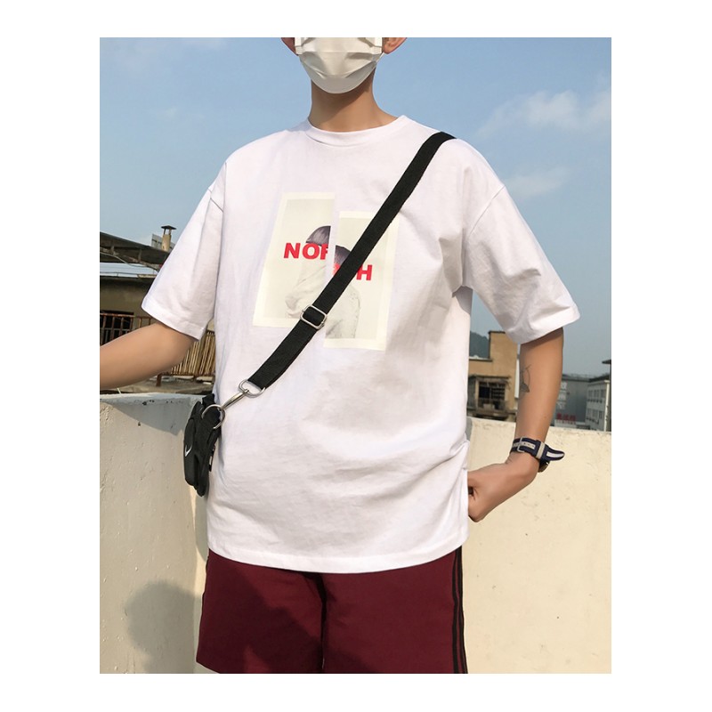 2018日系学生短袖T恤男夏装圆领时尚印花半袖情侣体恤衫上衣潮