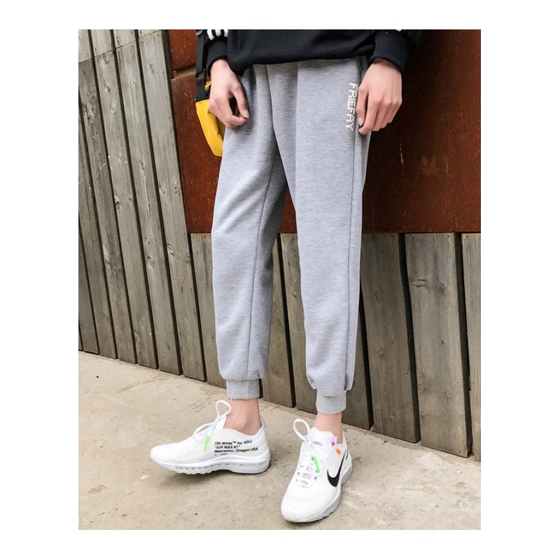 春夏原宿bf风束脚运动裤学生宽松休闲裤2018新款韩版潮男裤子卫裤