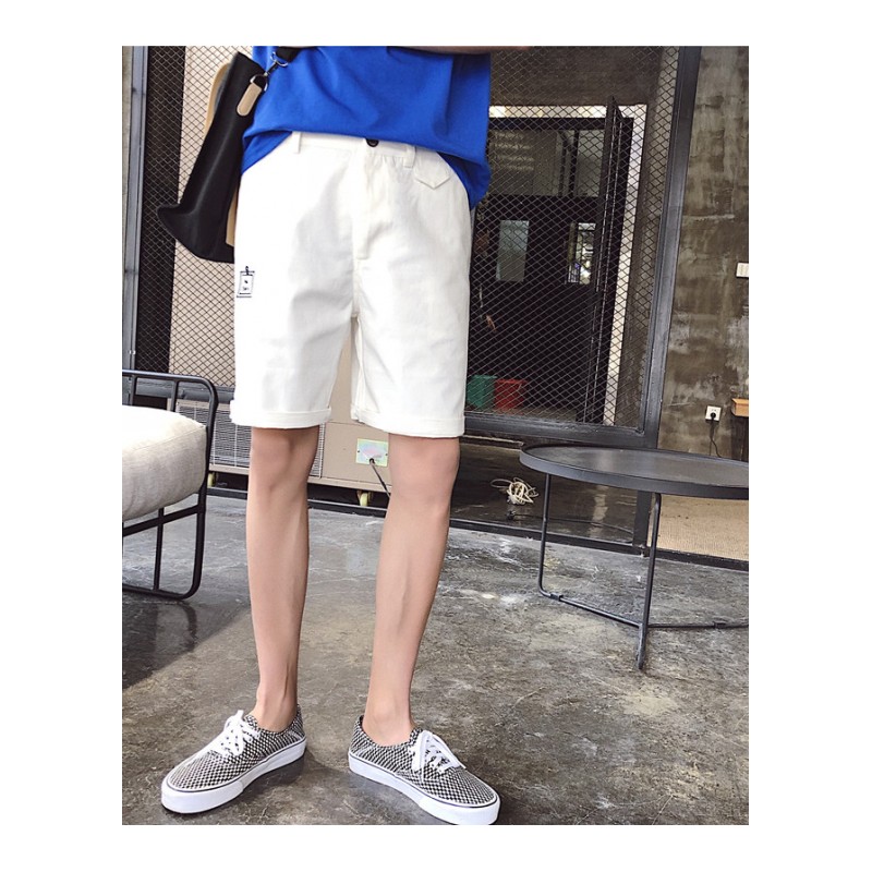 夏款韩版百搭5分裤子男学生时尚休闲裤宽松直筒短裤青少年五分裤