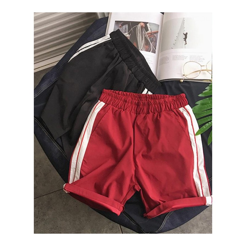 个性潮男男士韩版时尚休闲裤港风学生百搭五分裤情侣宽松沙滩裤子