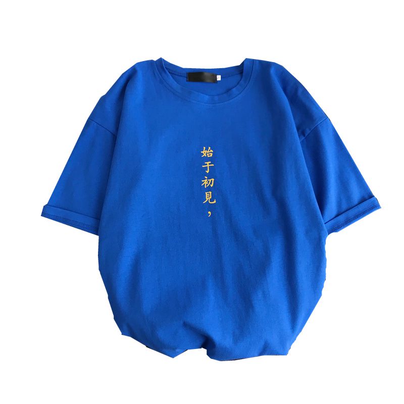 夏款新款情侣装韩版bf时尚文字印花短袖学生男女宽松半袖T恤衫