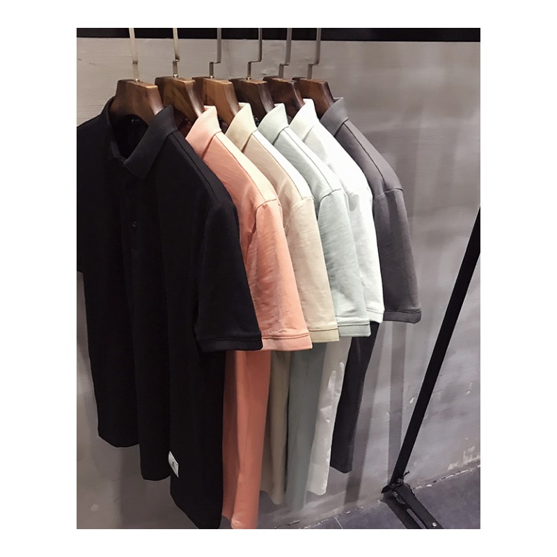 帅气青年修身时尚时尚短袖T恤男2018夏款韩版日系休闲半袖POLO衫