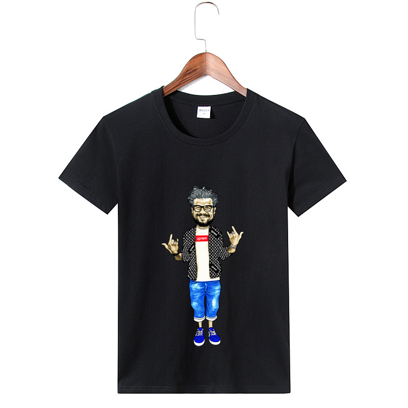 夏款男士圆领个性印花个性体恤男半袖韩版休闲学生青年打底衫时尚