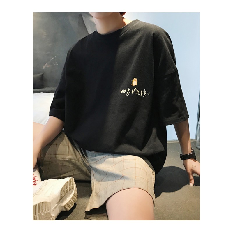 夏装原宿bf风学生短袖T恤男女2018新款宽松韩版半袖潮牌情侣体恤