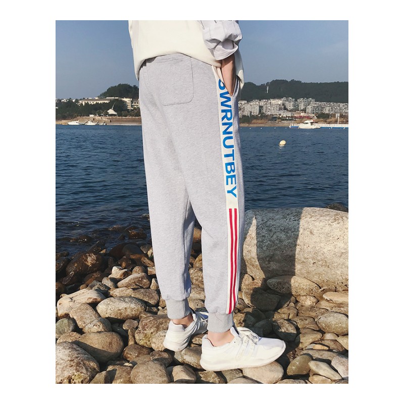 2018春夏新款男士直筒裤休闲百搭宽松韩版九分裤时尚裤子