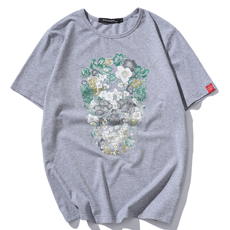 韩系个性新款2018夏款圆领印花短袖T恤男宽松休闲时尚学生上衣