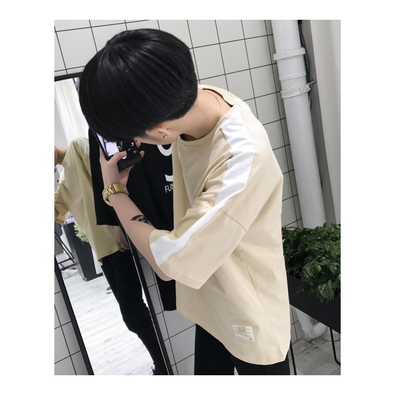 短袖T恤夏款男士韩版潮情侣学生宽松上衣半袖白色文艺衣服港风