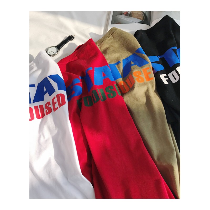 2018夏款年轻韩版宽松情侣装短袖T恤帅气男女数字印花帅气半袖TEE