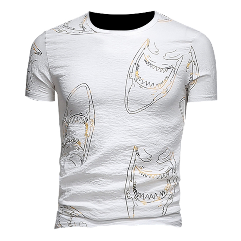 2018年轻男士短袖夏款圆领T恤韩版夏天半袖帅气个性帅气衣服男装