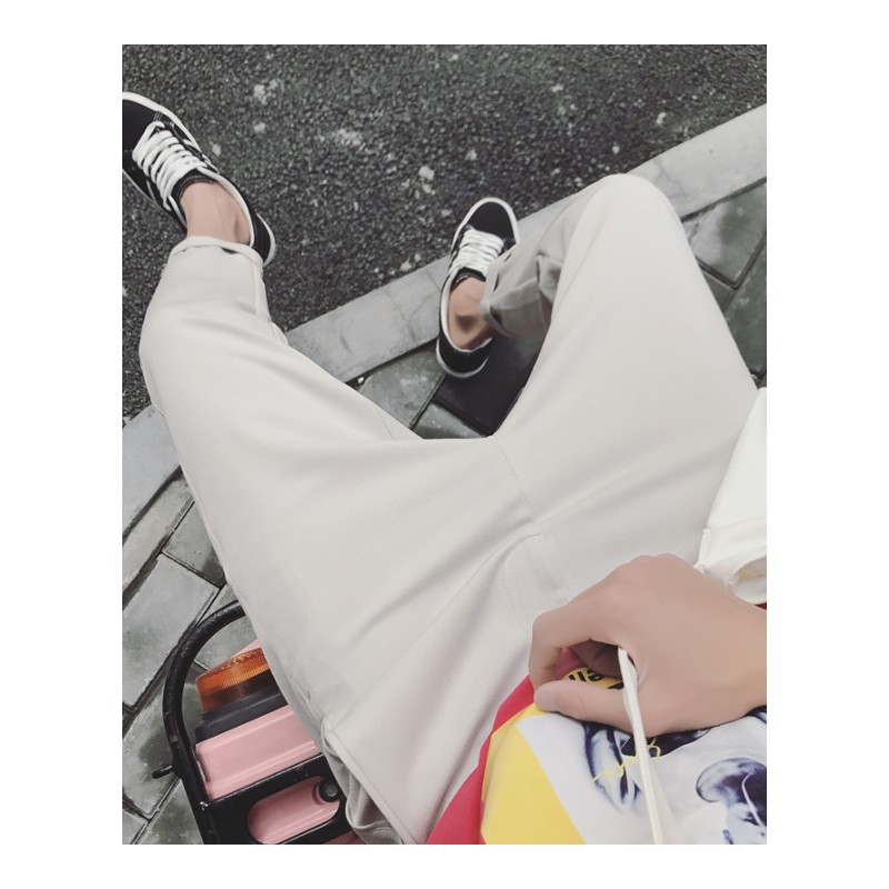 2018夏装年轻百搭九分裤男韩版锥形哈伦裤潮男士小脚薄款休闲裤潮