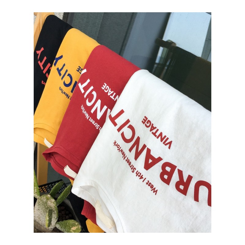 帅气简约百搭短袖男潮宽松字母印花T恤青少年夏款休闲男士半袖衫