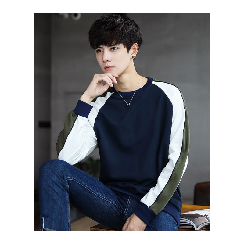 男士T恤长袖卫衣服打底衫体桖青年韩版修身休闲圆领上衣年轻青年