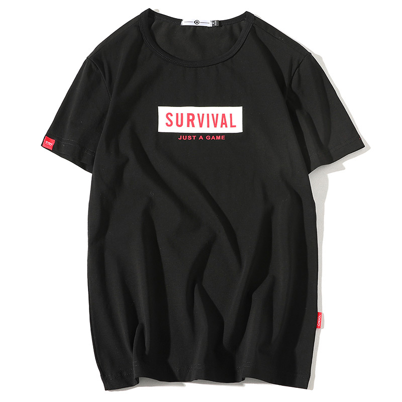 夏季年轻圆领短袖T恤韩版帅气男装修身半袖T恤薄款加大码休闲体恤