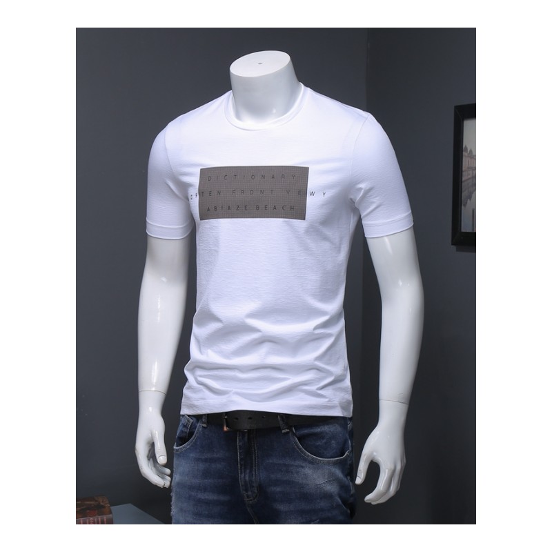 成熟款夏季男装短袖T恤2018年轻个性半袖青年棉体恤圆领修身帅气
