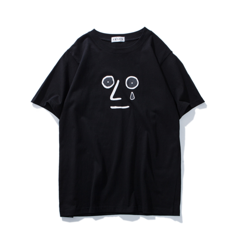 夏季帅气青少年卡通印花短袖T恤男韩版宽松情侣帅气半袖t打底衫