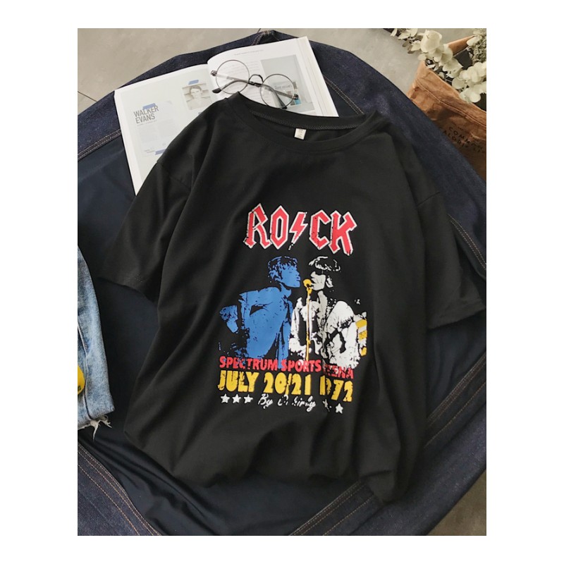 2018夏季年轻潮牌短袖男宽松日系学生嘻哈百搭印花圆领港风T恤男