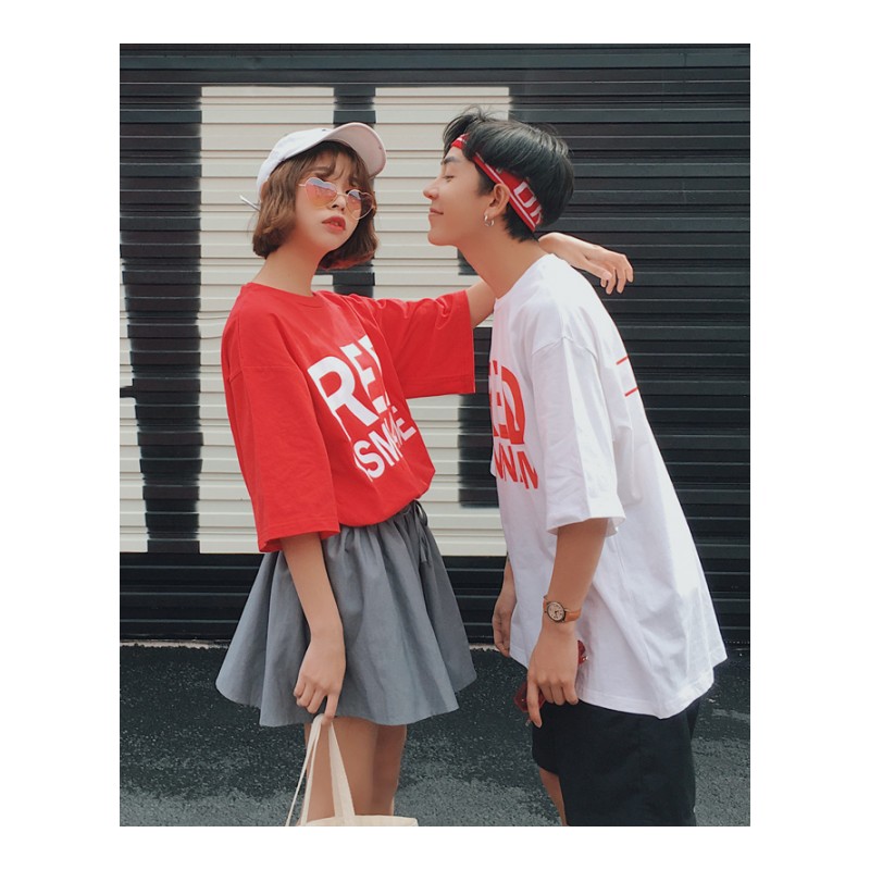 2018夏装年轻半袖情侣男女宽松港风潮青年的短袖T恤原宿bf风潮牌