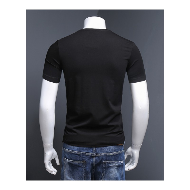 2018春夏季年轻帅气男短袖T恤衫圆领帅气百搭衣服半袖韩版青年潮
