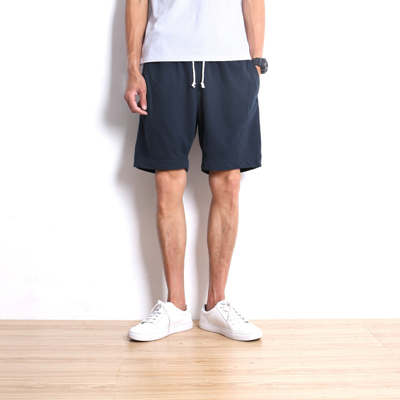 夏季运动短裤男士五分裤 纯色日系帅气宽松沙滩裤大码薄款休闲裤