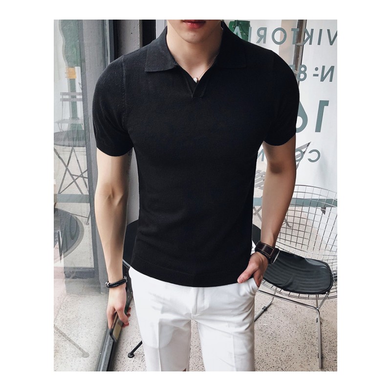 2018夏季年轻短袖 英伦绅士休闲硬汉风男士POLO衫青年修身半袖T恤