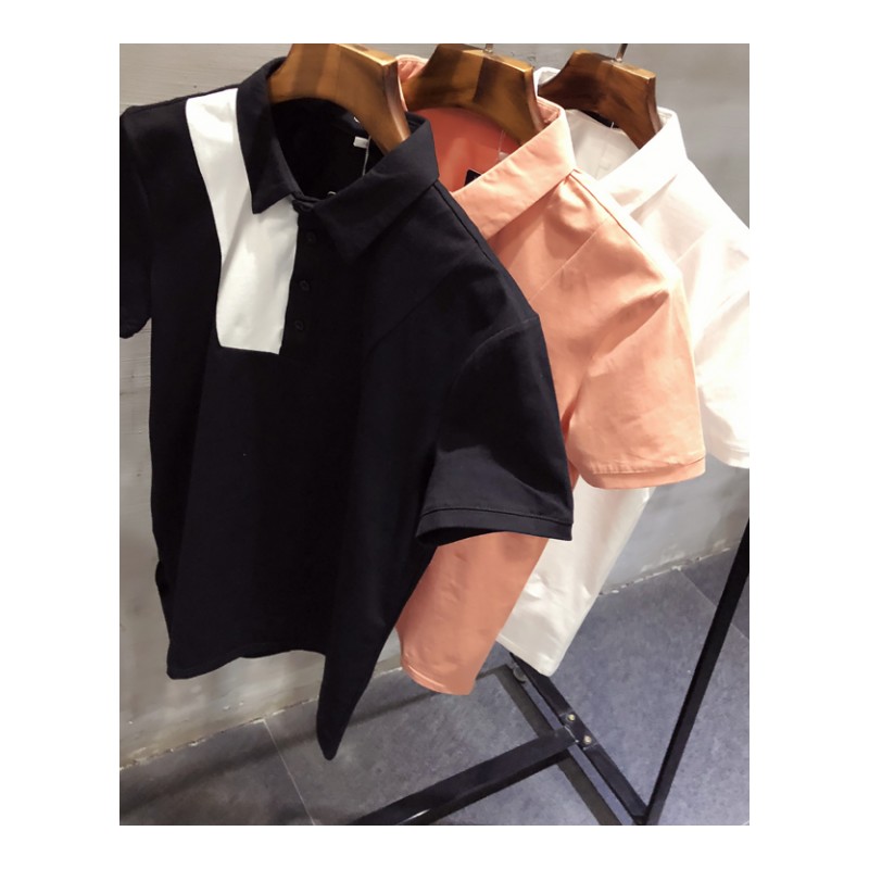 2018年轻夏季男士polo衫韩版修身帅气翻领青年拼色休闲短袖T恤男