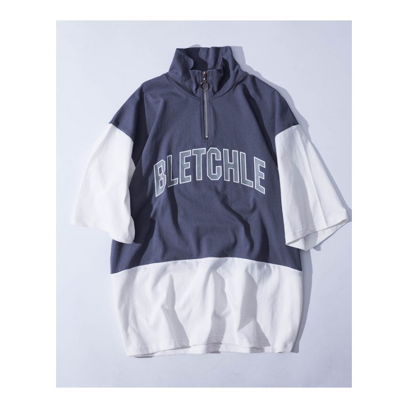 夏季年轻日系帅气休闲潮人青少年韩版帅气男士印花翻领短袖T恤