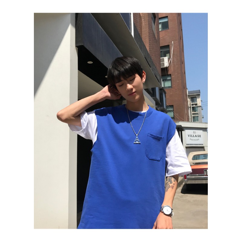 年轻夏季透气帅气运动背心青少年宽松无袖T恤男帅气学生上衣潮