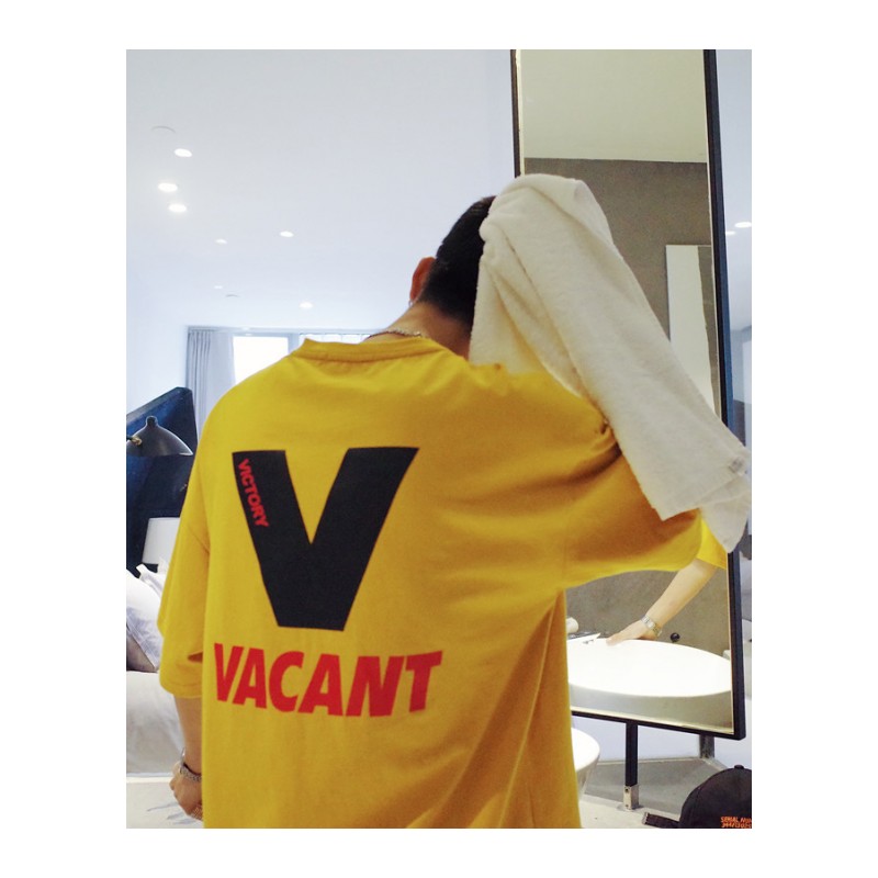 2018夏季年轻帅气帅气男士休闲字母短袖T恤宽松港风韩版半袖体恤