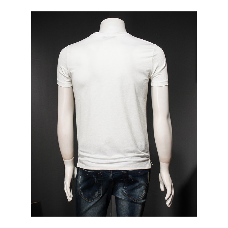 2018年春夏季年轻男士青年棉夏装短袖T恤帅气圆领印花帅气T半袖潮