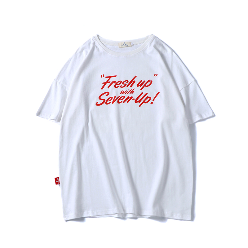 2018夏季年轻帅气原宿bf风男生宽松短袖T恤韩版青少年字母半袖tee