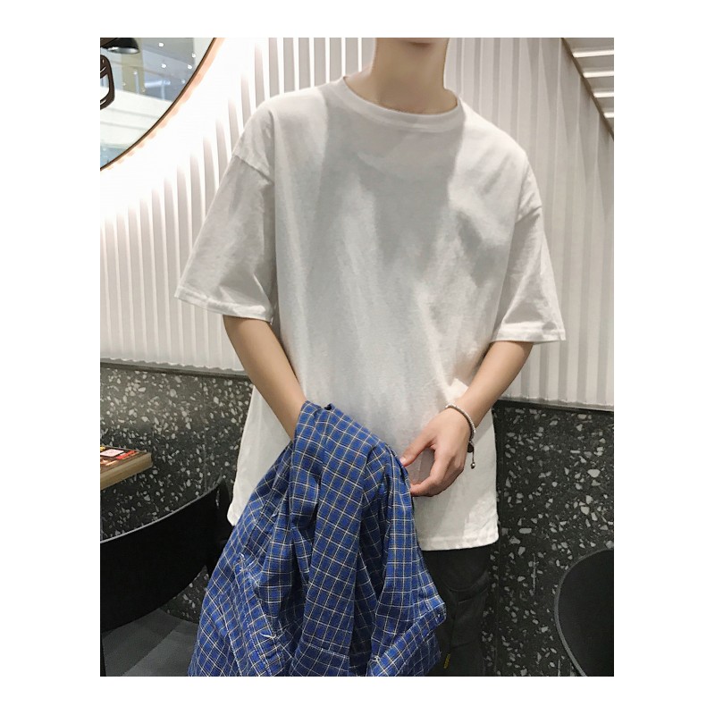 2018夏季年轻男士韩版修身短袖T恤体恤情侣半袖衣服圆领打底衫潮