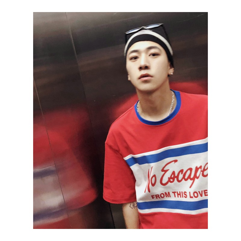 夏季帅气港风短袖T恤男士韩版帅气撞色宽松五分袖百搭青少年衣服