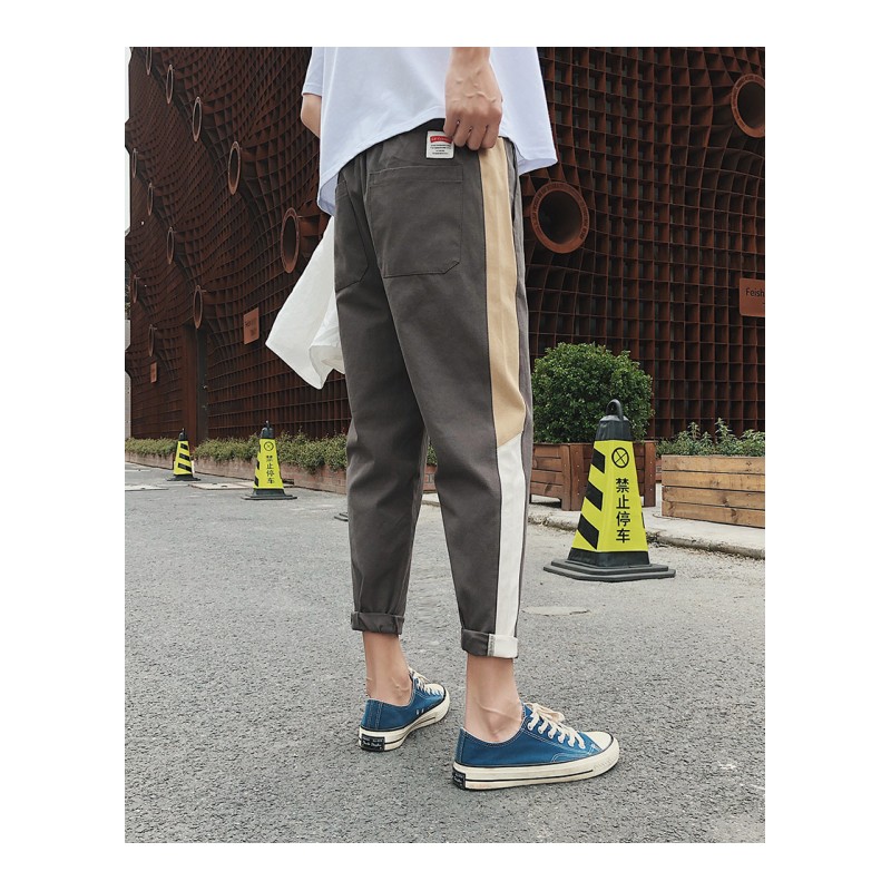 夏季男士运动休闲裤韩版帅气修身小脚九分裤港风百搭2018年轻裤子