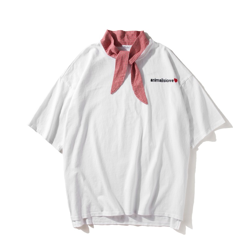 年轻夏季青年情侣装短袖T恤男女宽松韩版半袖学生bf班服学院风