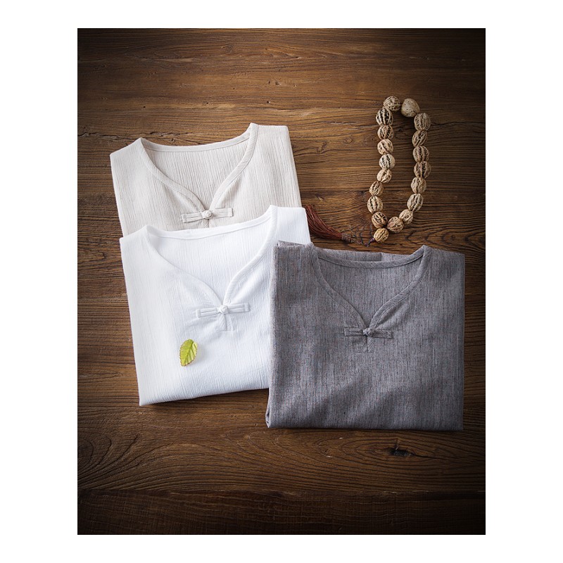 2018夏季年轻修身短袖T恤衫男士加肥大码棉麻体恤上衣韩版潮男装