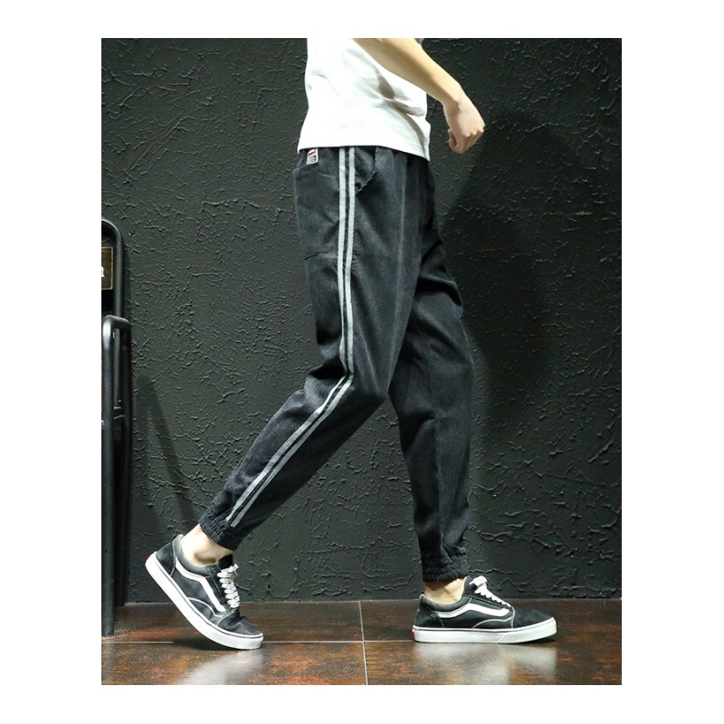 夏季薄款港风九分裤男bf网红休闲小脚裤子男韩版青年宽松百搭原宿