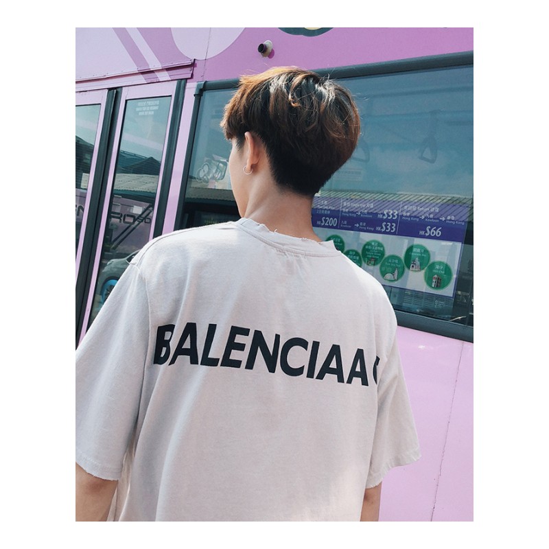 夏款2018新款短袖情侣衣服韩版男装时尚帅气字母上衣男士T恤圆领