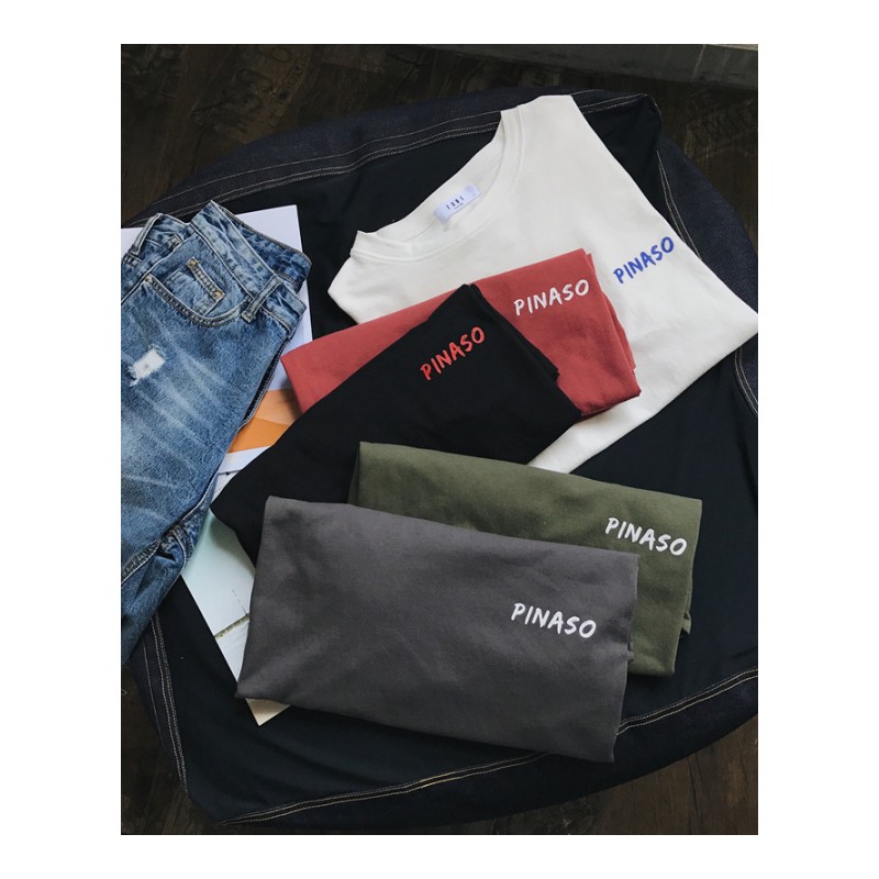 5分五分T恤男生短袖夏天宽松韩版时尚百搭个生上衣服中袖半截