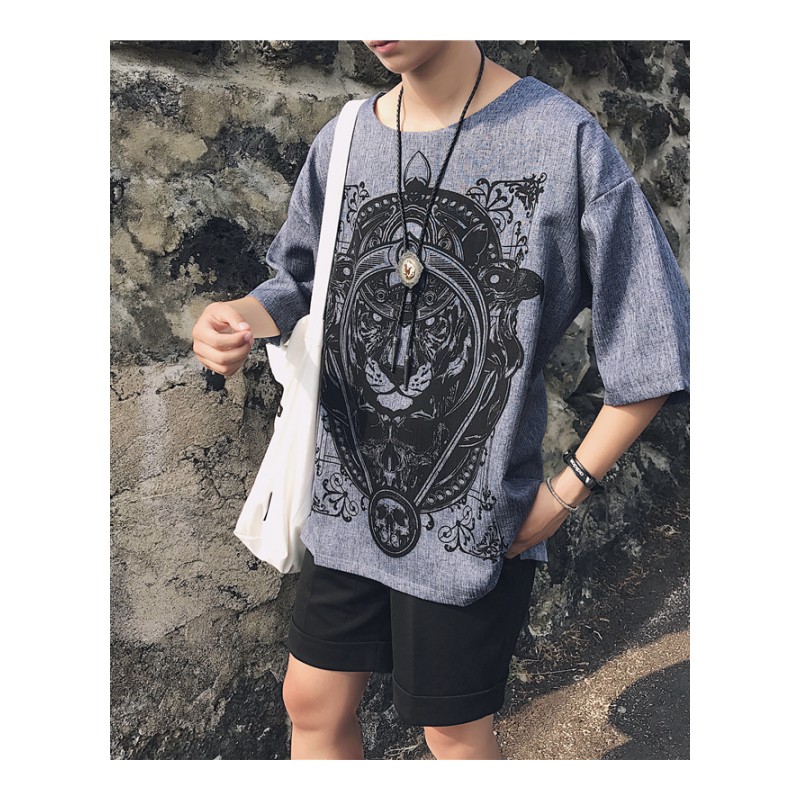 2018夏装男士短袖T恤圆领打底衫时尚上衣服韩版修身男装半袖体恤Q