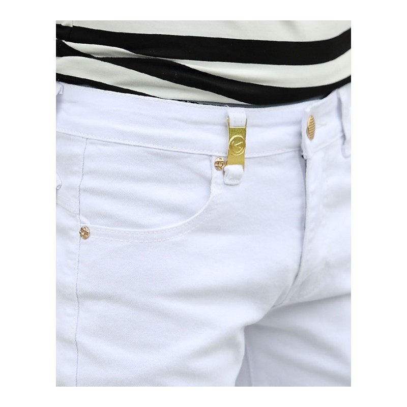 2018新款春夏白色休闲百搭小脚牛仔裤男韩版修身男士青年学生免烫