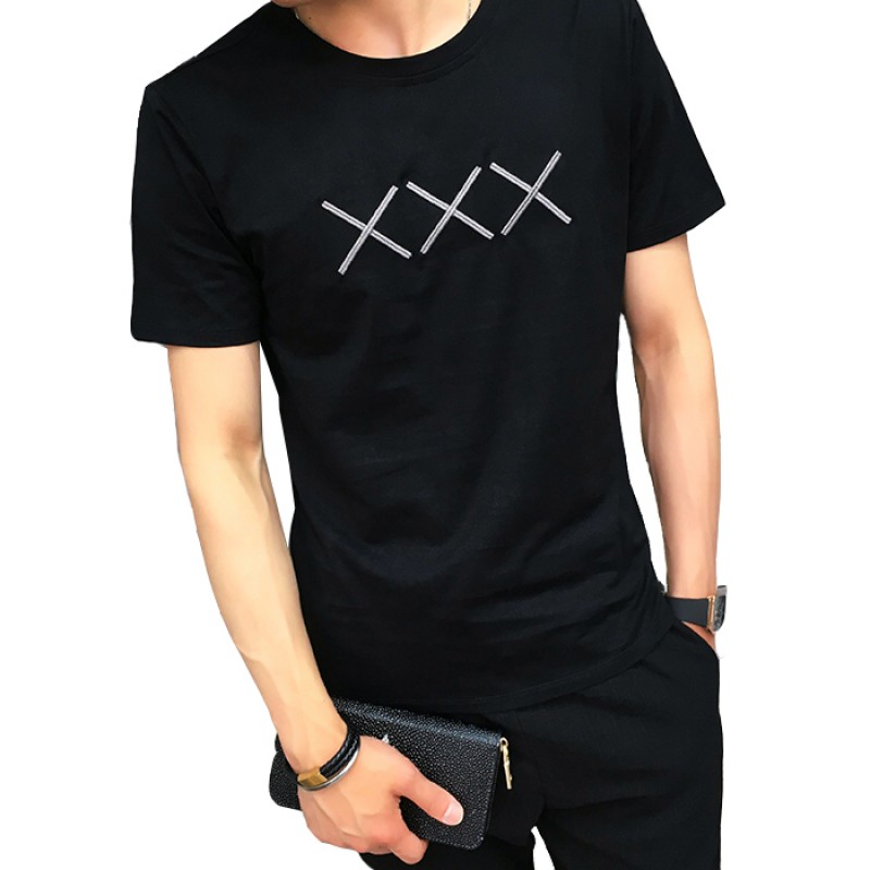 夏款2018新款短袖男士T恤时尚韩版修身圆领学生半袖上衣服打底衫