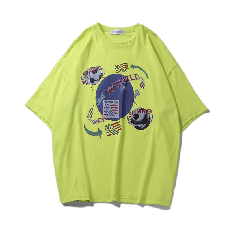 夏款天卡通印花T恤男士宽松休闲学生白衬衣韩版青少年时尚5分袖