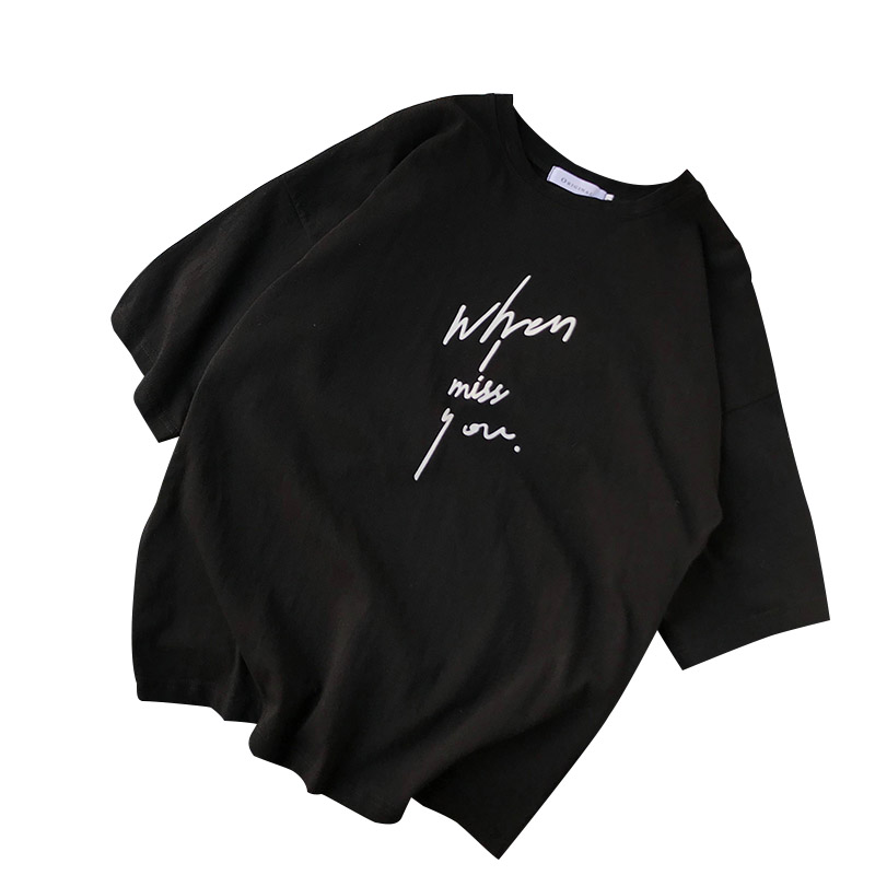 夏款新款圆领字母印花短袖T恤男士韩版宽松气质打底衫tee体恤