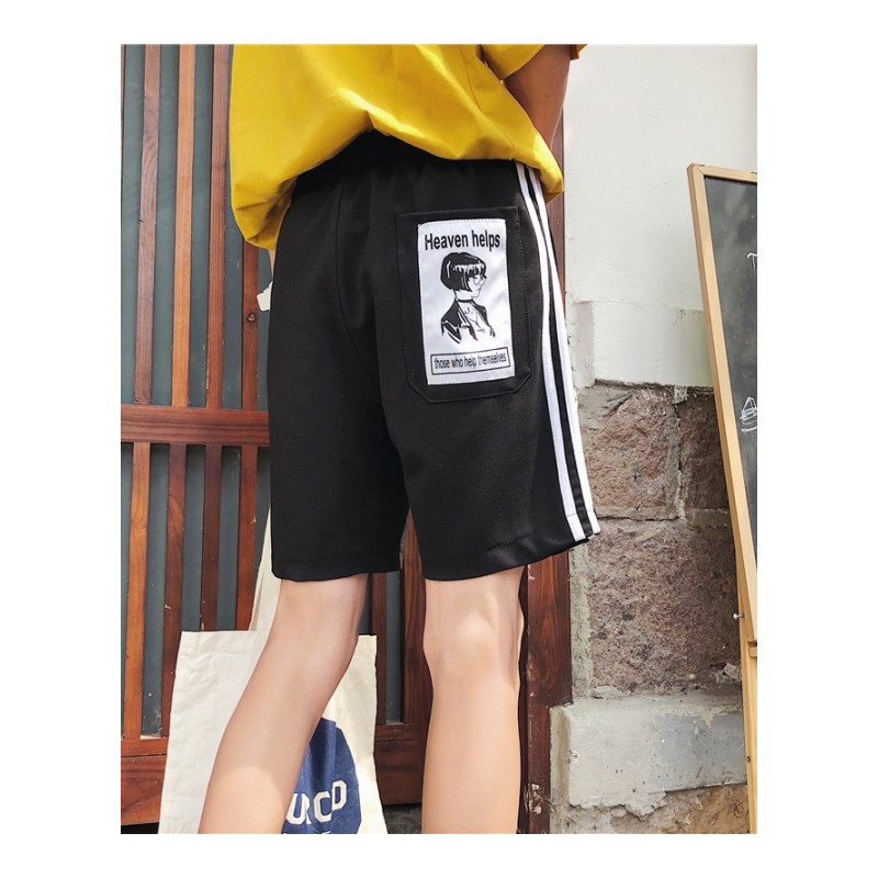 夏款新款男生五分裤韩版时尚休闲裤青少年宽松直筒短裤港风裤Z