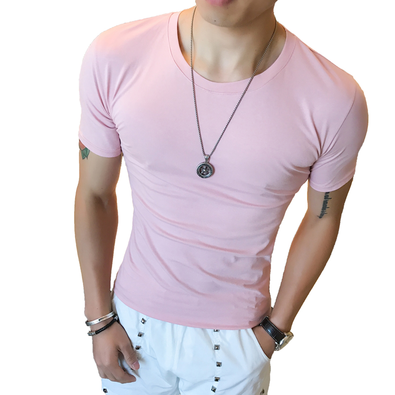 2018新款男士短袖夏款圆领T恤韩版夏天半袖时尚个性帅气衣服男装