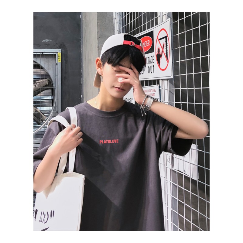 夏款港风情侣装短袖T恤新款韩版气质男女半袖字母印花宽松上衣